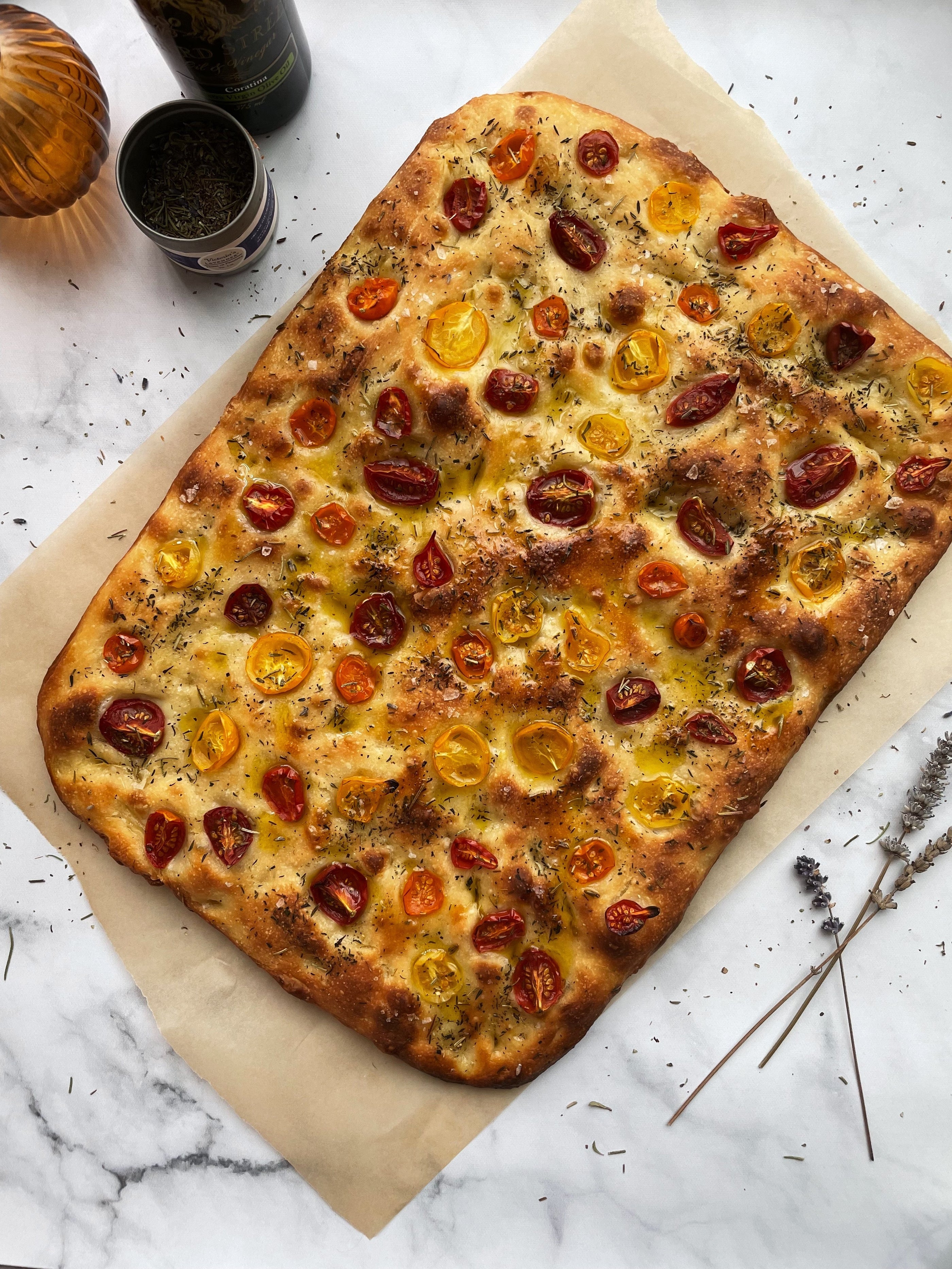 Overnight Focaccia with Herbs de Provence