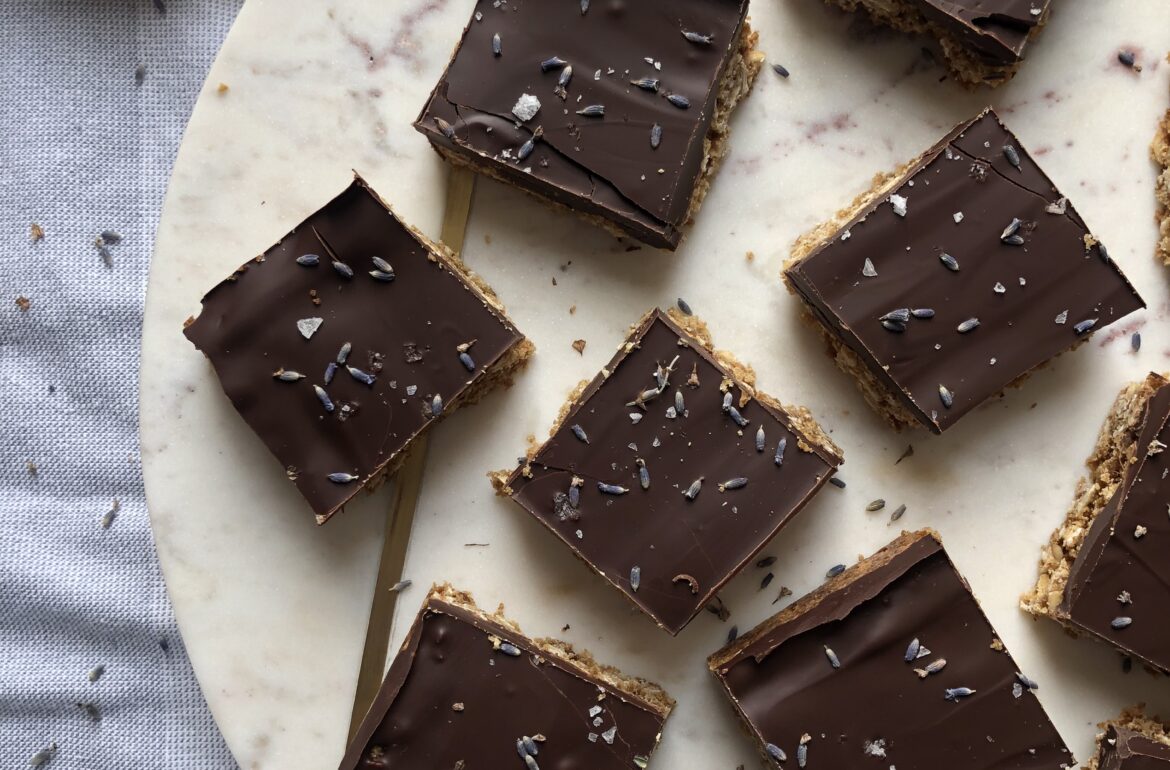 Chocolate Lavender Oatmeal Bars