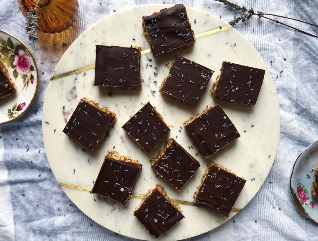 Chocolate Lavender Oatmeal Bars